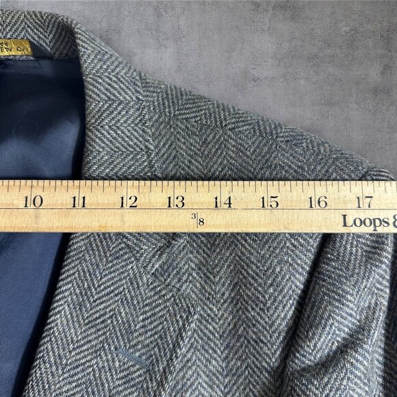 Haggar Vintage Men’s 44R Tweed Wool Blazer Sport Coat 2 Button Jacket USA - Picture 5 of 10